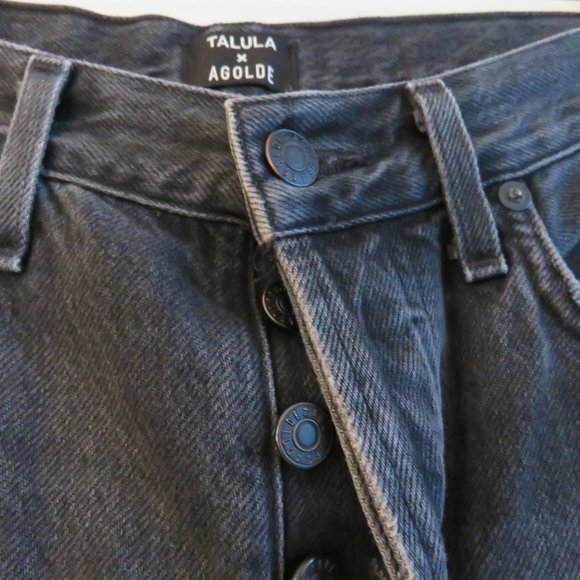 AGOLDE X ARITZIA TALULA High Rise Taper Jeans in Faded Black - Size US 25 - Picture 5 of 16
